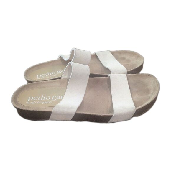 PEDRO GARCIA WHITE LEATHER FLAT SANDALS  SZ 9.5 $279 BRAND NEW - Picture 2 of 7
